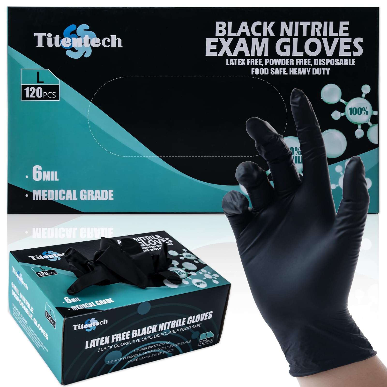Black Nitrile Exam Gloves Mil Nitrile Disposable Gloves Food