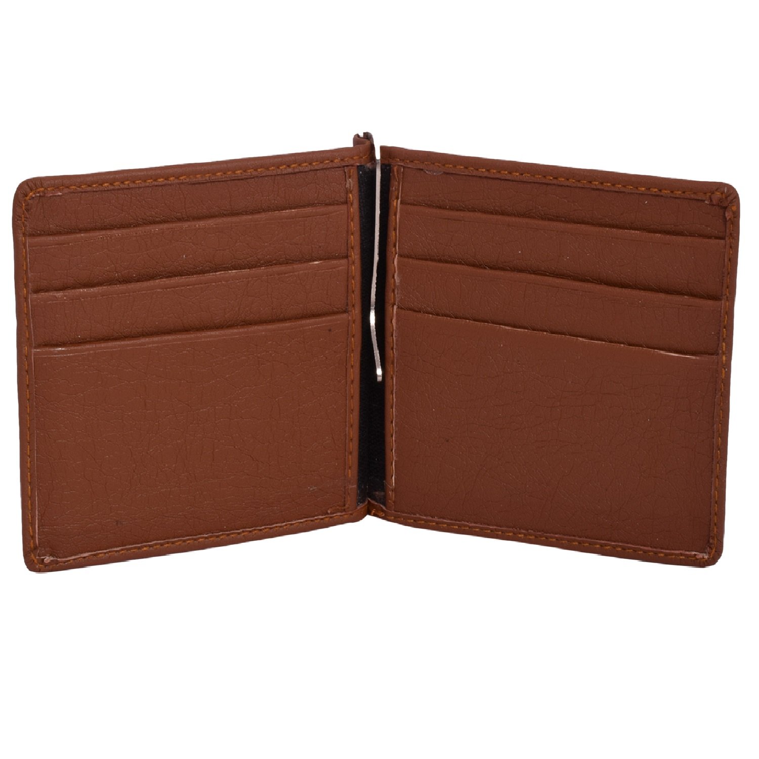 Men's Brown Card Wallet with Money Clipper RW-716-image-46