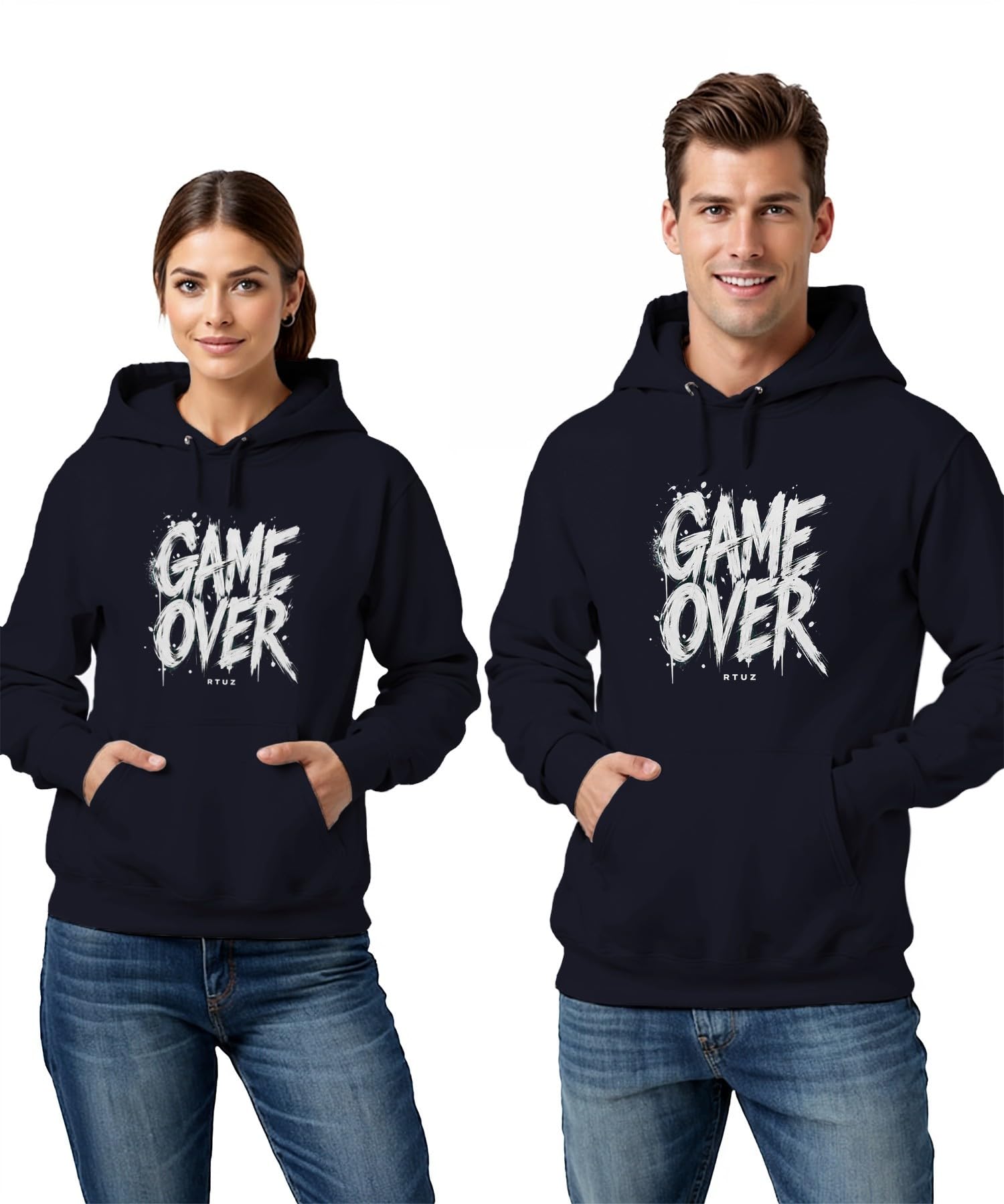 Felpa con cappuccio divertente con scritta "Game Over Gamer Gamer" | Console per videogiochi Arcade Nerd Geek Controller Splatter Distressed Urban Pennello Scrittura Compleanno PC