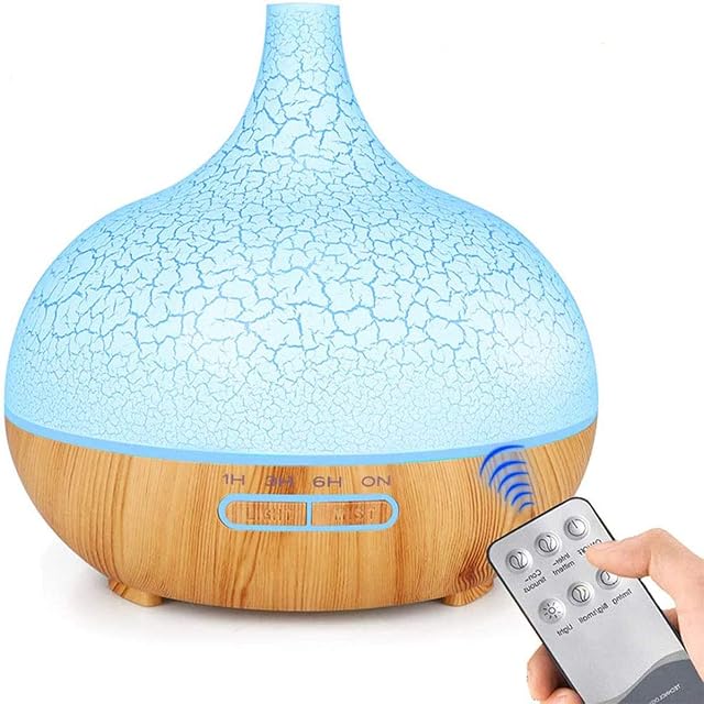 ENHOOTA Diffuser, 400ML Essential Oils Aromatherapy Diffusers Wood Grain Humidifier Electric Ultrasonic Air Aroma Diffuser with 4 Timer, Cool Mist, Waterless Auto-Off, Mist Mode