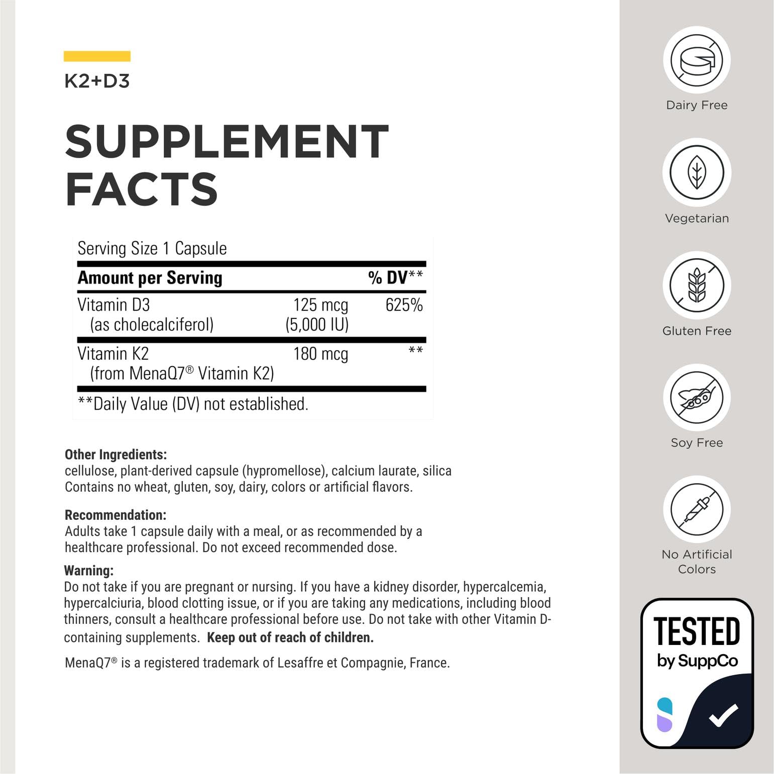 Integrative Therapeutics K2 + D3 Supplement, 60 Count — Amazon image 3