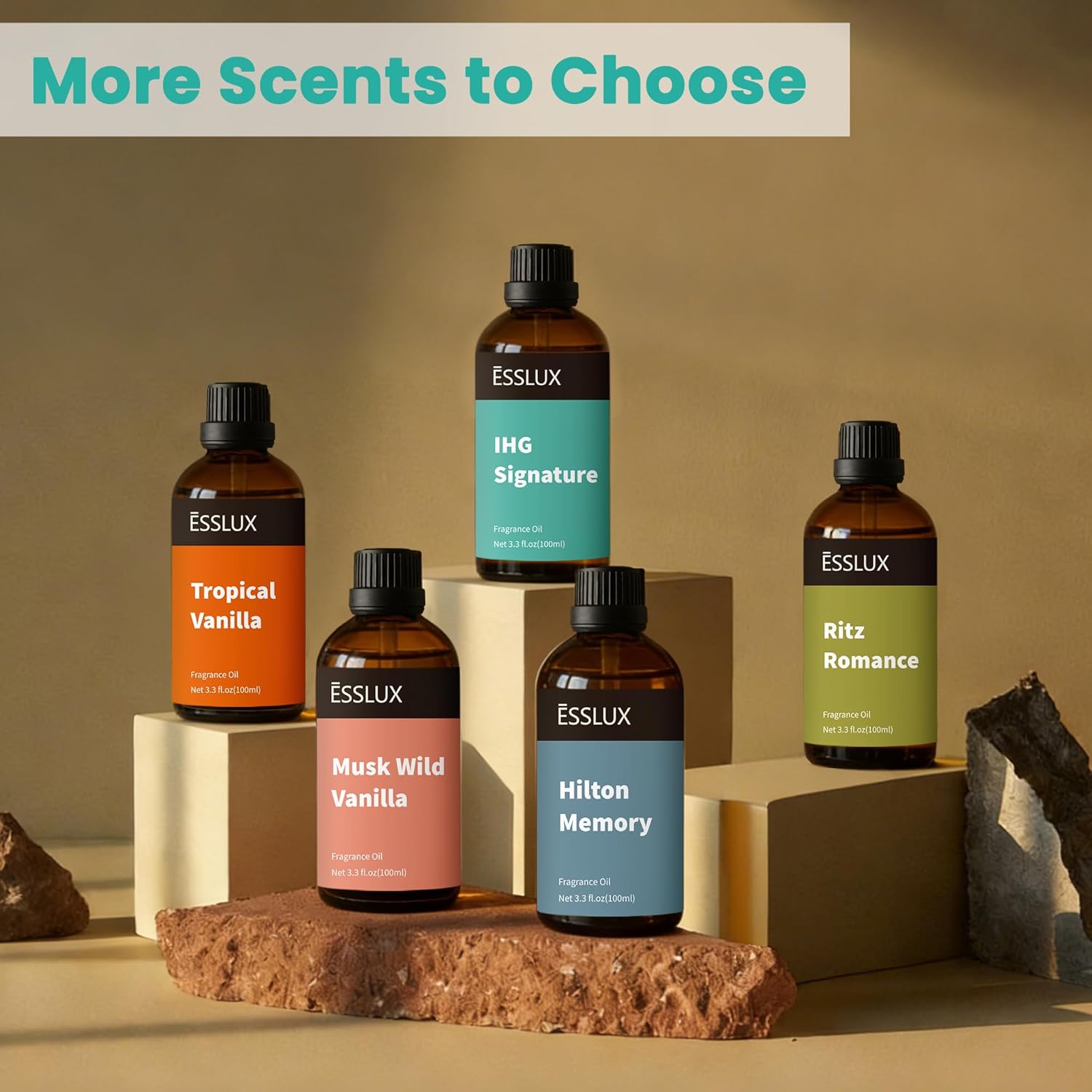 Hotel Diffuser Oil, ESSLUX 100ml 3.3 oz Luxury Hotel Fragrance Oil Diffuser Scents IHG Signature, Inspired by the InterContinental Hotels Scents, Massage, Candle Soap Making Scents, Perfume