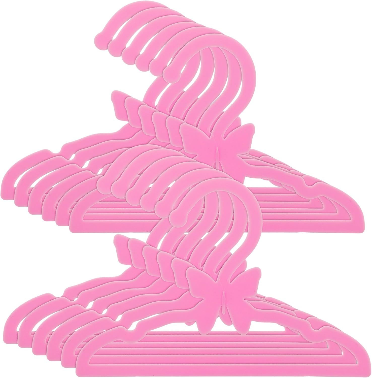 Doll Clothes Hangers for American 18" Girl Dolls - Set of 12 Pink Butterfly Hangers