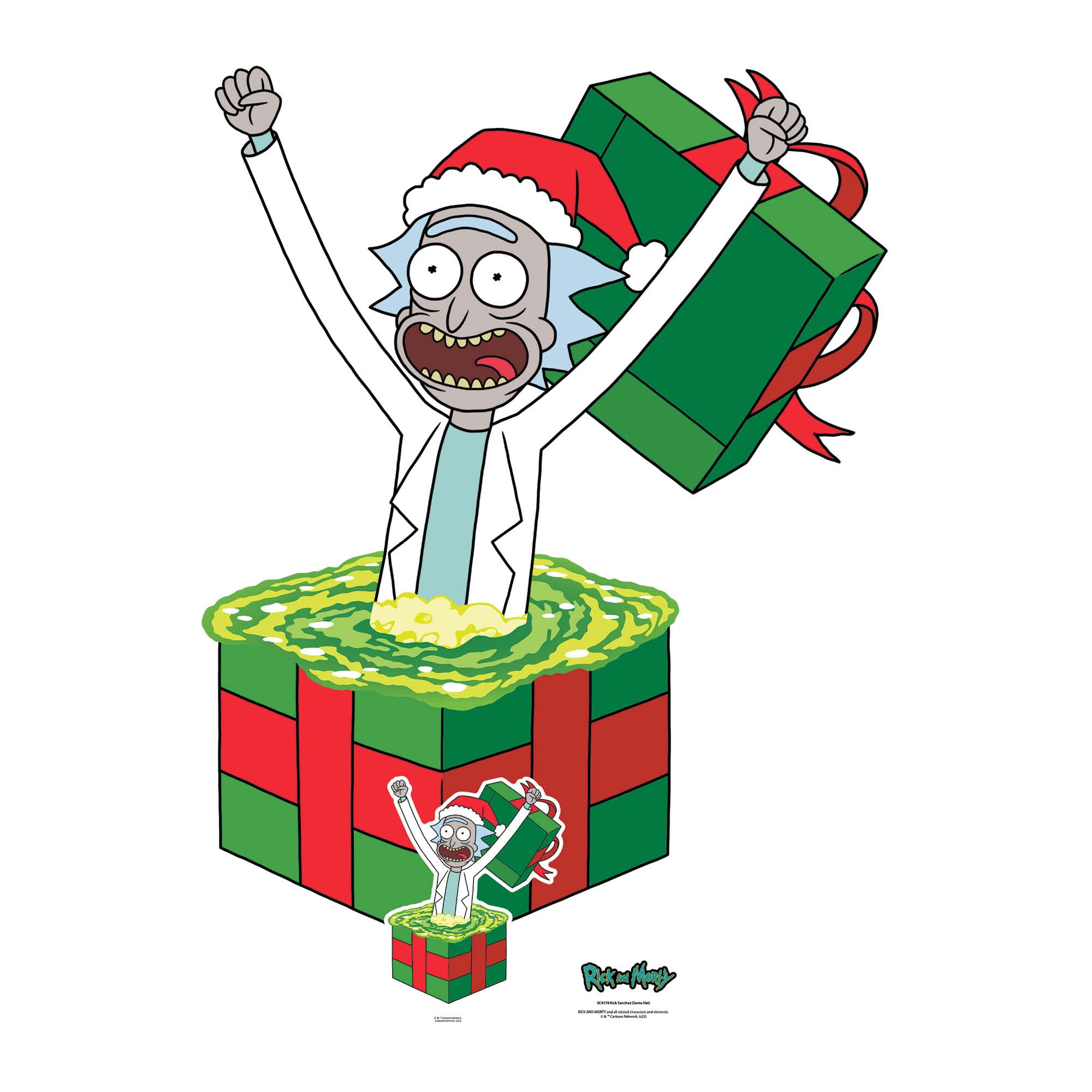 Star Cutouts SC4178 – Rick Christmas Surprise Rick & Morty Lifesize Cardboard Cutout, Festive Party Decoration