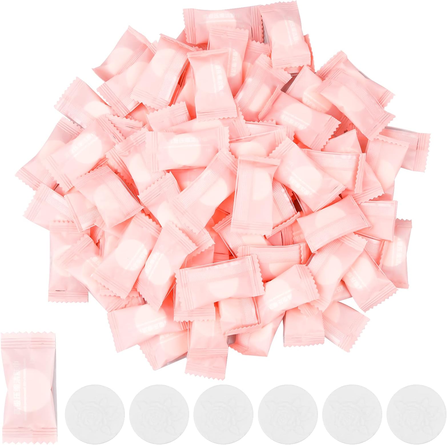 kissral Compressed Towel 100 Pieces Mini Coin Tissue Portable Compressed Cotton Towel Biodegradable Wipes Multi-purpose Wipes Compressed Towel for Travelling for Travel/Outdoor/Beauty/Salon/Sports