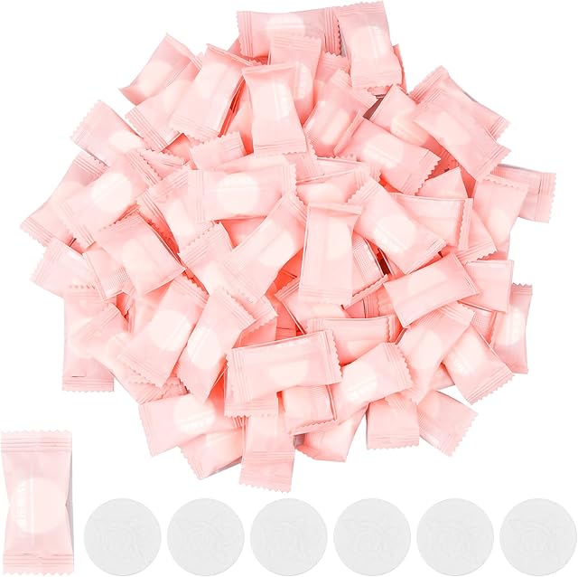 kissral Compressed Towel 100 Pieces Mini Coin Tissue Portable Compressed Cotton Towel Biodegradable Wipes Multi-purpose Wipes Compressed Towel for Travelling for Travel/Outdoor/Beauty/Salon/Sports