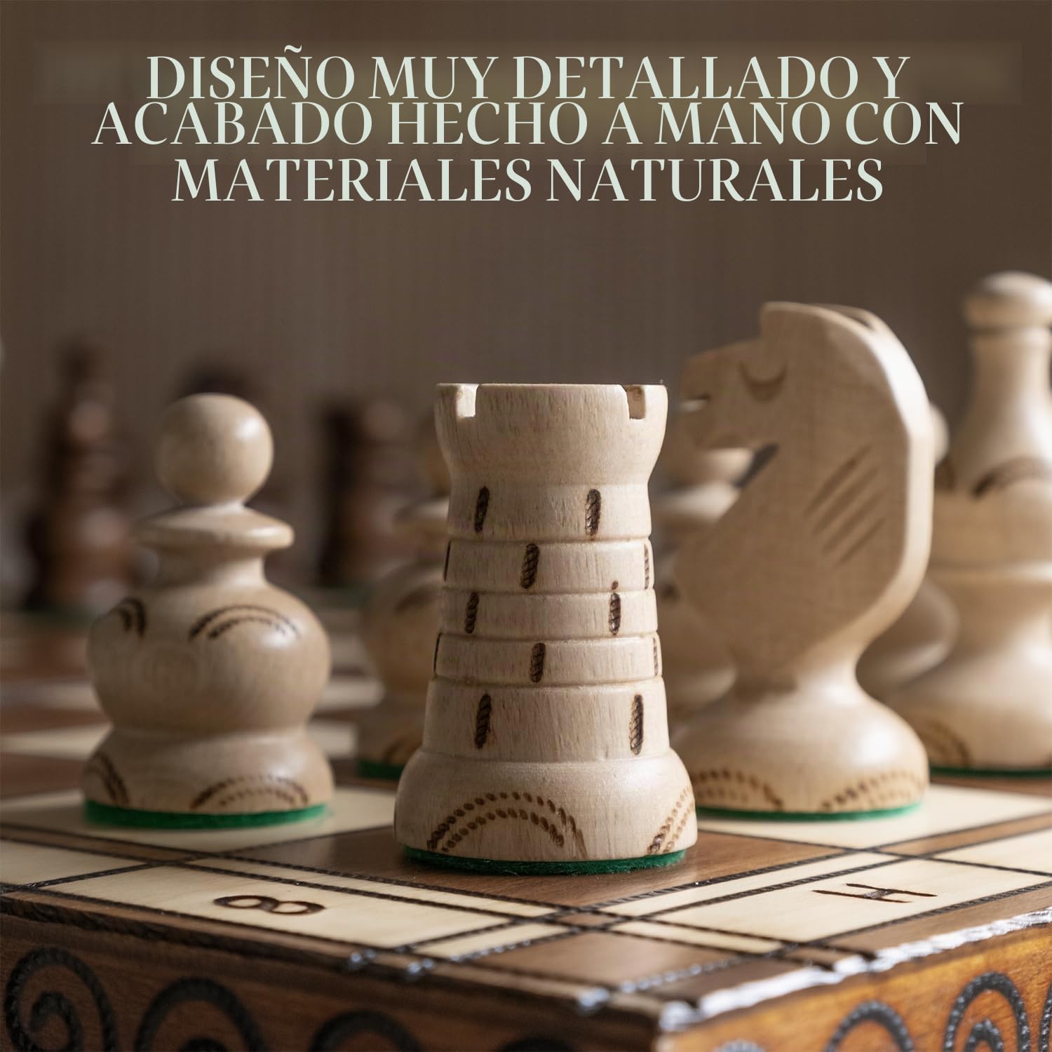 Wegiel Grand Royal - Juego de ajedrez de madera de - Ajedrez hecho a mano 45,7 cm, para adultos y niños