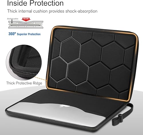 Miniatura 3 de FINPAC Funda rígida para laptop con funda para accesorios compatible con MacBook Air M4 M3 M2 2025 2024, MacBook Pro M4/M3/M2/M1 Pro/Max de 16.2
