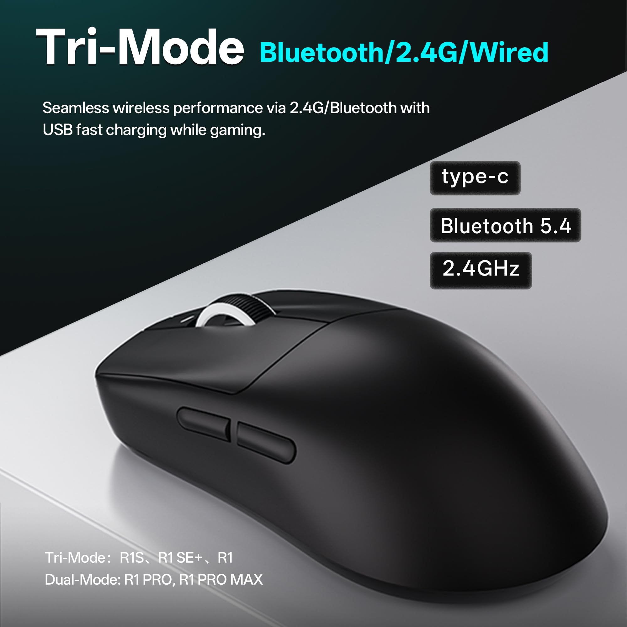 ATK VXE R1 Wireless Gaming Mouse with RGB Lights, Ergonomic Design, Adjustable DPI, Black (Black, One Size) — Amazon image 6