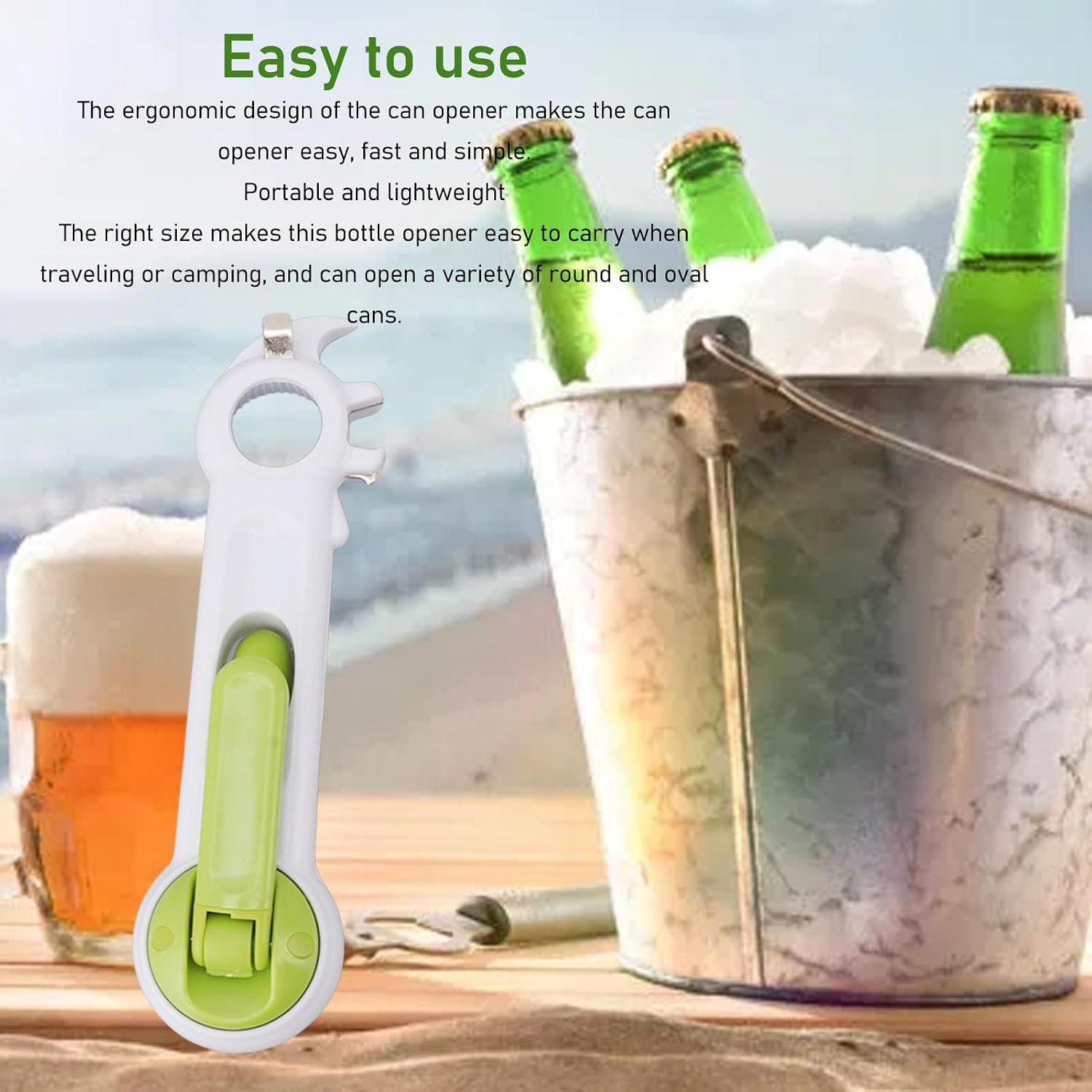 Jar Opener Bottle Opener, 6 in 1 Multi Function Can Opener Kitchen Tool Beer Gifts for Men Dad Husband Boyfriend