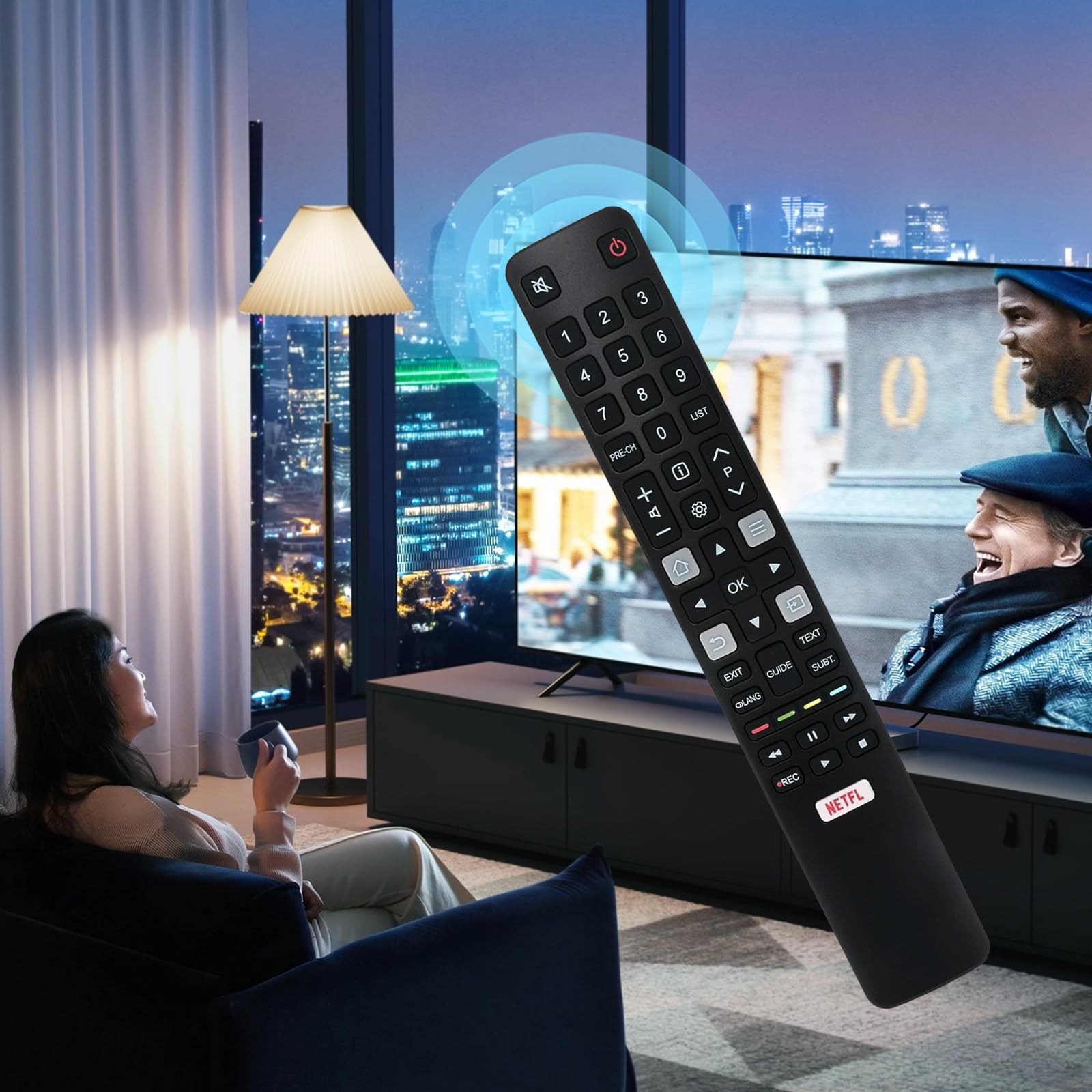 Télécommande TCL de Remplacement RC802N Télécommande Universelle TCL TV Compatible avec Tous Les téléviseurs TCL Smart TV, avec Bouton de Raccourci Netflix 32ES560 40ES560 U50P6146 U55C7006 U65X9026