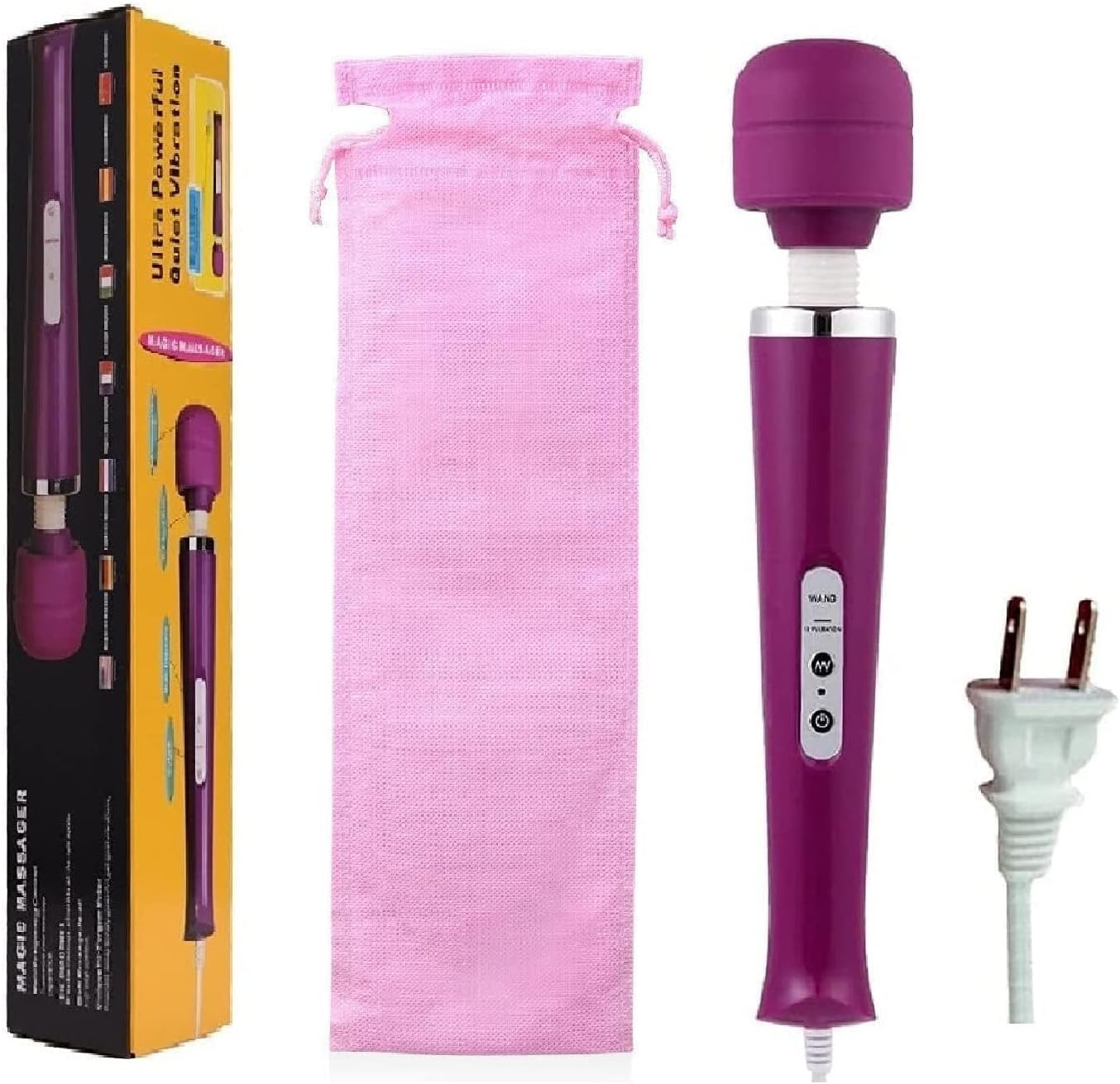 Vibrating Massager Powerful Electric Back for Sports Recovery Muscle Aches Body Pain Shoulder Foot Massage (Purple Big Massage)
