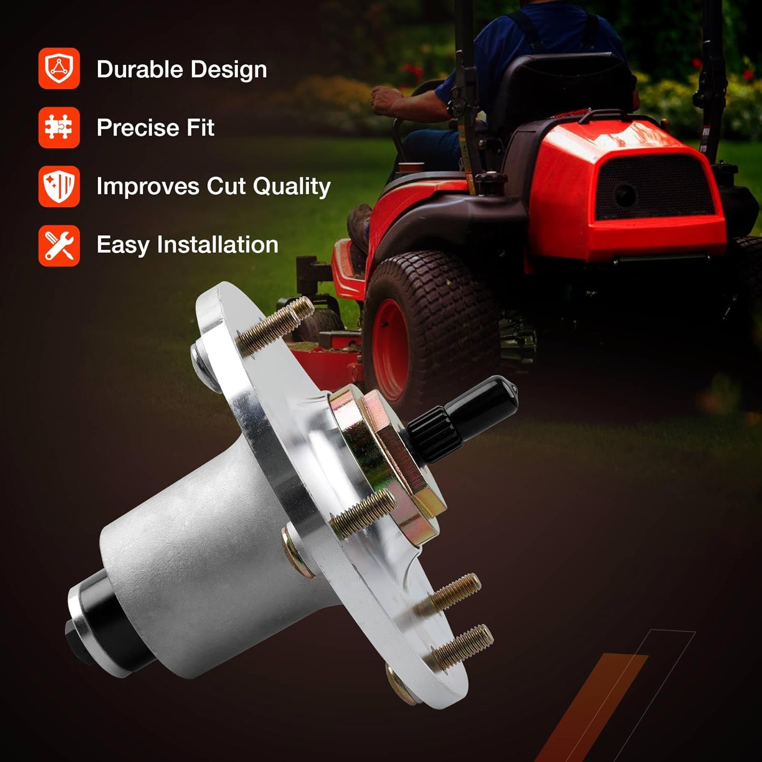 ATRACYPART 109-6917 Mower Deck Spindle Compatible with Exmark Lazer Z AS/DS/XS/X-Series 48 52 60 66 72 Inch Zero Turn Mowers Replaces# 109-2102 109-0764