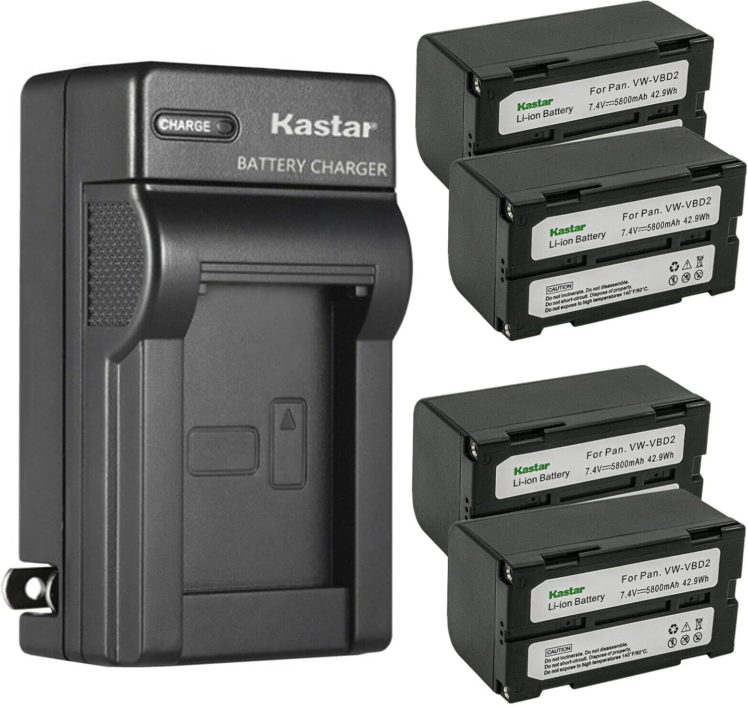 Kastar 4-Pack Battery and AC Wall Charger for Proscan and RCA