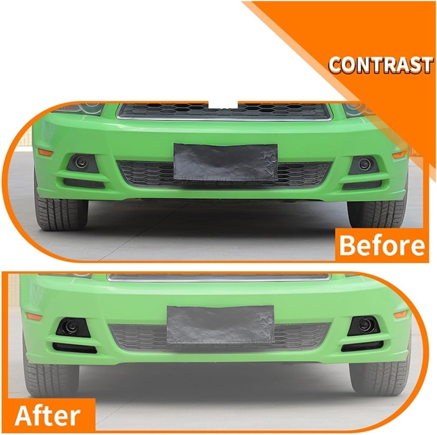 Car Front Fog Light Lamp Decoration Cover Compatible With Ford Mustang 2010 2011 2012 2013 2014 Foglamp Exterior Accessories(Black)