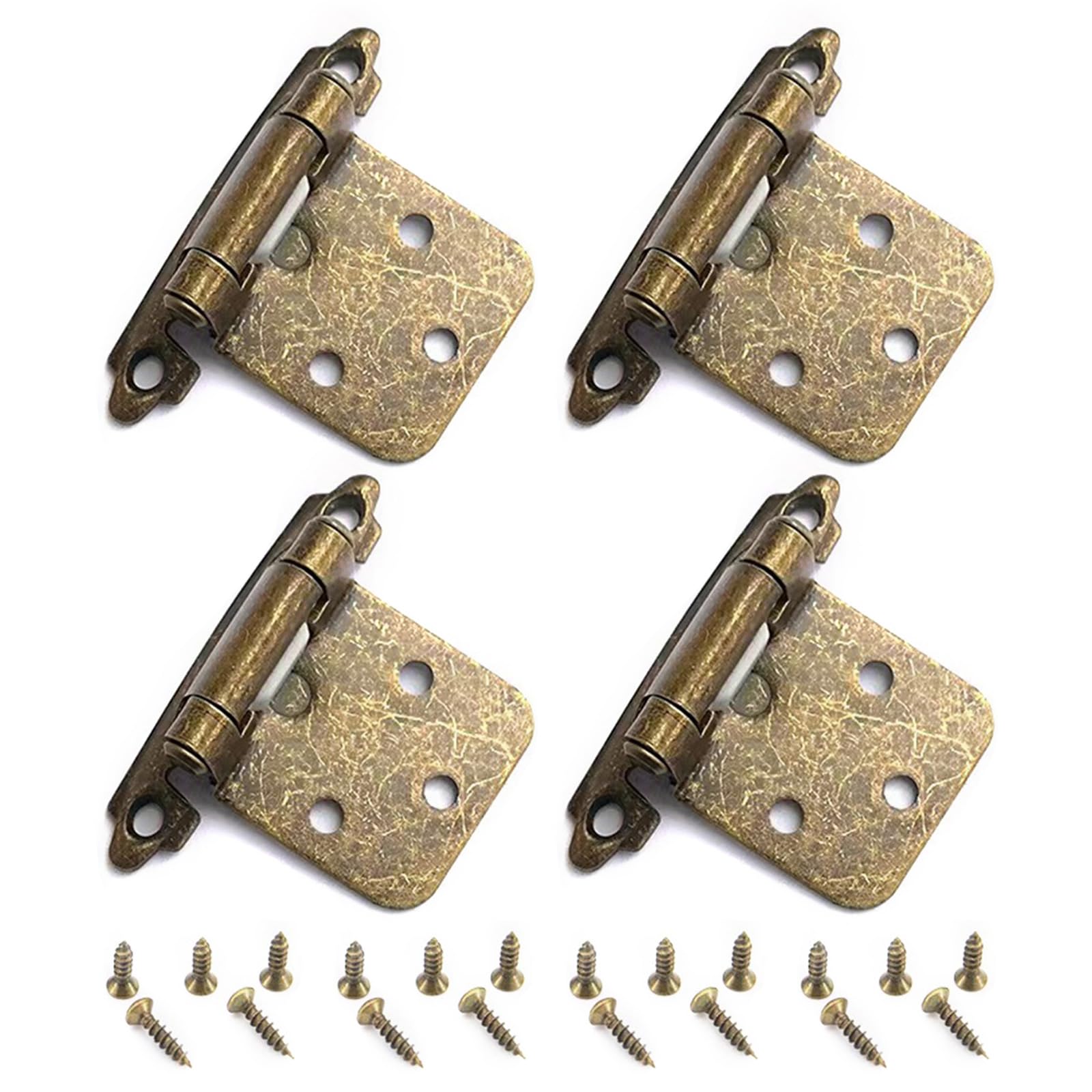 Tsophreniq Blue Patina 4Pcs Closing Cabinet Hinges Semi Concealed Kitchen Cabinet Hinges Antique Furniture Hardware Antique Closing