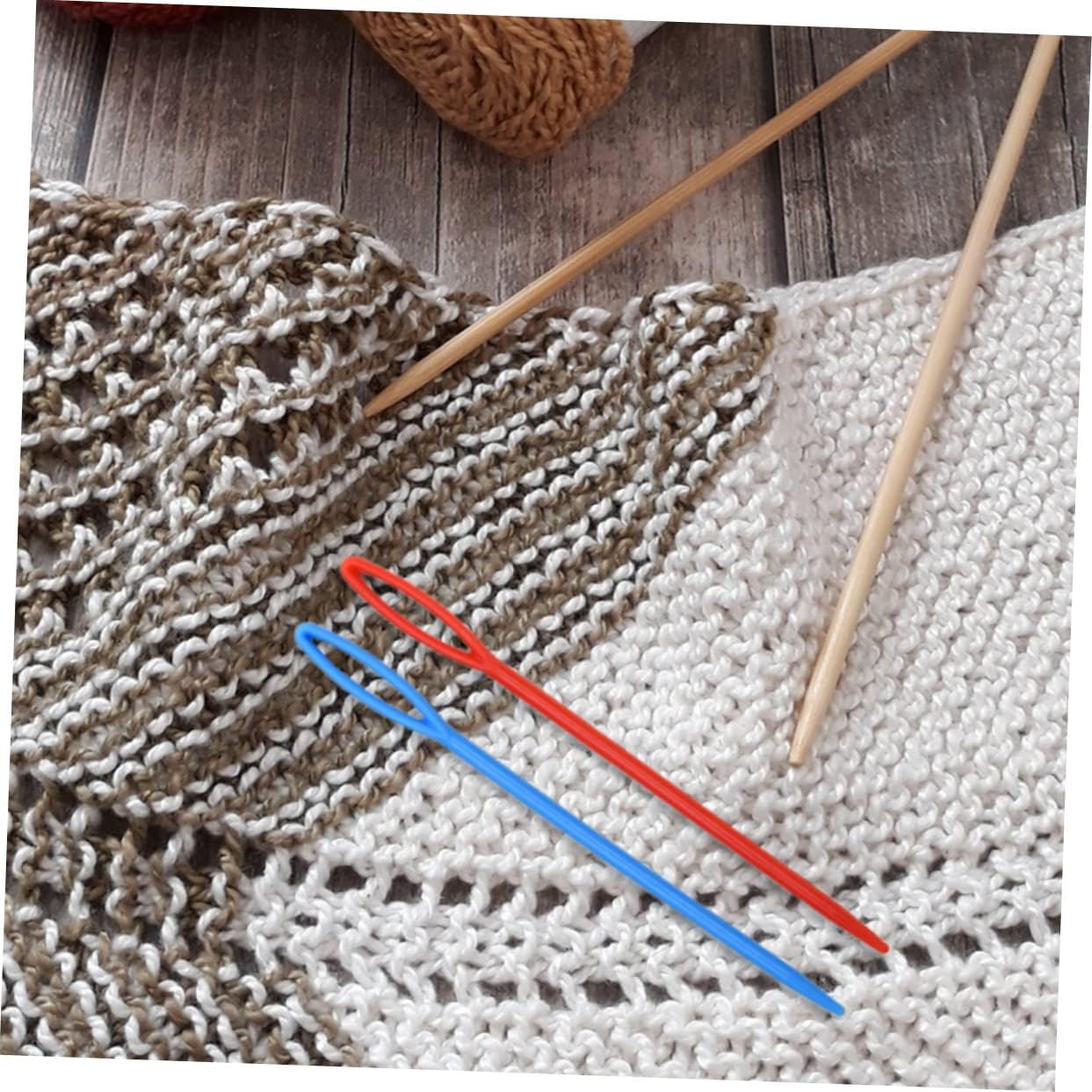 Gadpiparty 1000Pcs Hand Sewing Knitting Needles Bulk Abs Plastic Sweater Needles for Yarn Crafts Lightweight and High Hardness Knitting Supplies Random Color