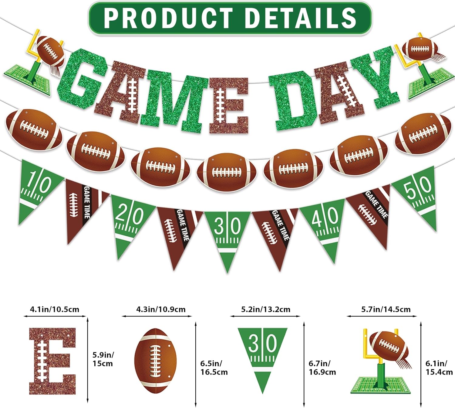 Game Day Banner Football Party Decorations Birthday Banner with Hanging Decorations Concessions Stand for Party Supplies