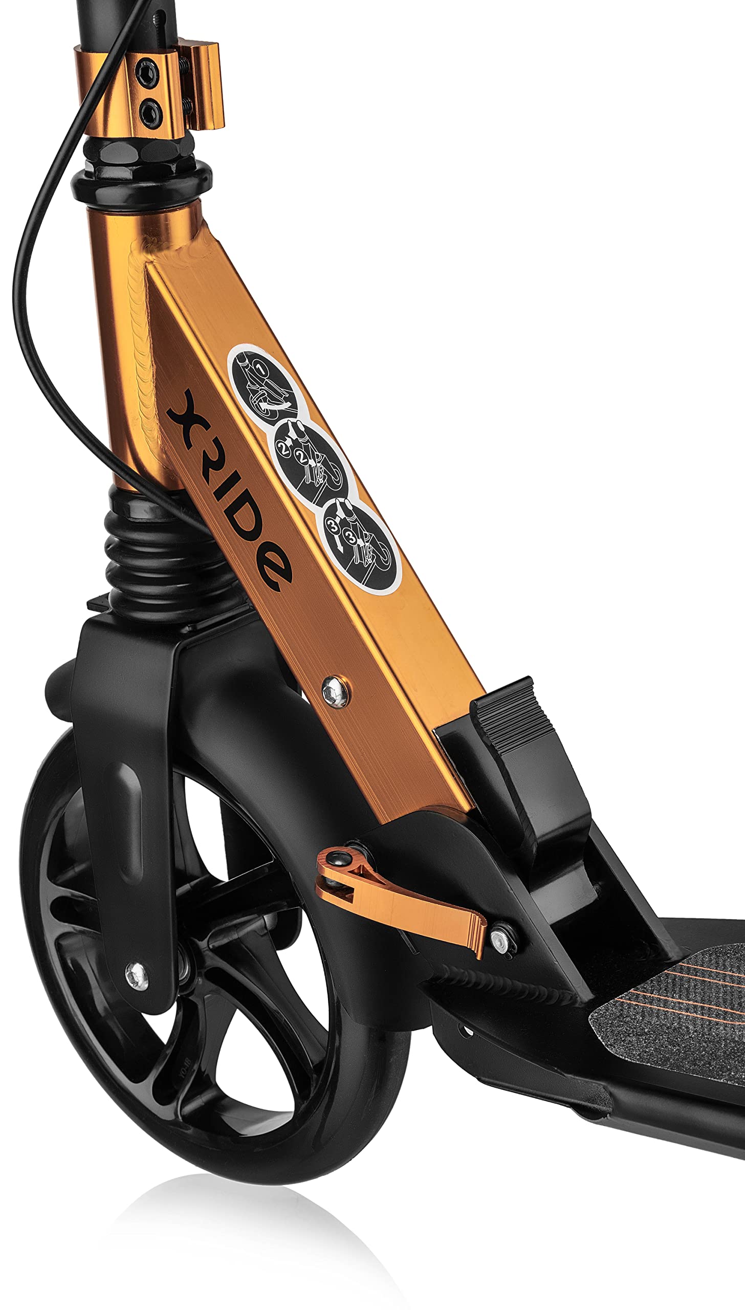 Trottinette Xride ST2000 – Frein à Disque, Amortisseurs Avant/arrière, Pliable, Roulements ABEC-9, Charge Max 100 Kg, Hauteur Réglable Jusqu’à 175 Cm
