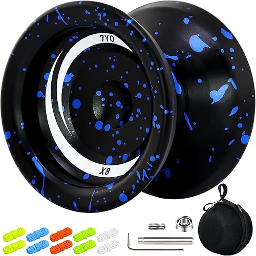 7YO X8 Yoyo profesional sensible para niños de 8 a 12 años y adultos, yoyo de aleación de metal de doble función con rodamiento KK, extractor de