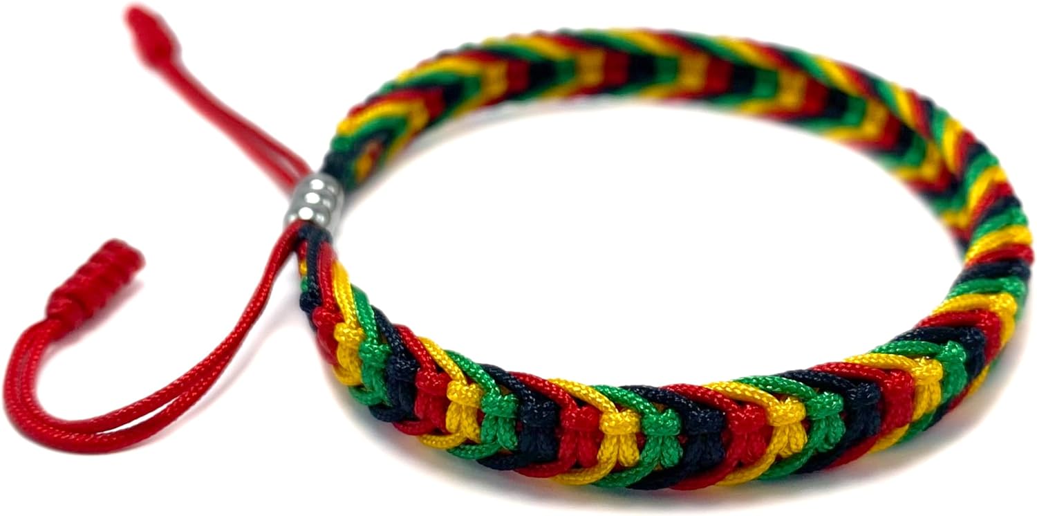 LAMIBEE Country Proud, Country Flag Color Tibetan Wrist Wrap Bracelet, Amulet and Boho Style Rope Bracelet and Bangles for Women, Men, String Thread Bracelets - Image 4