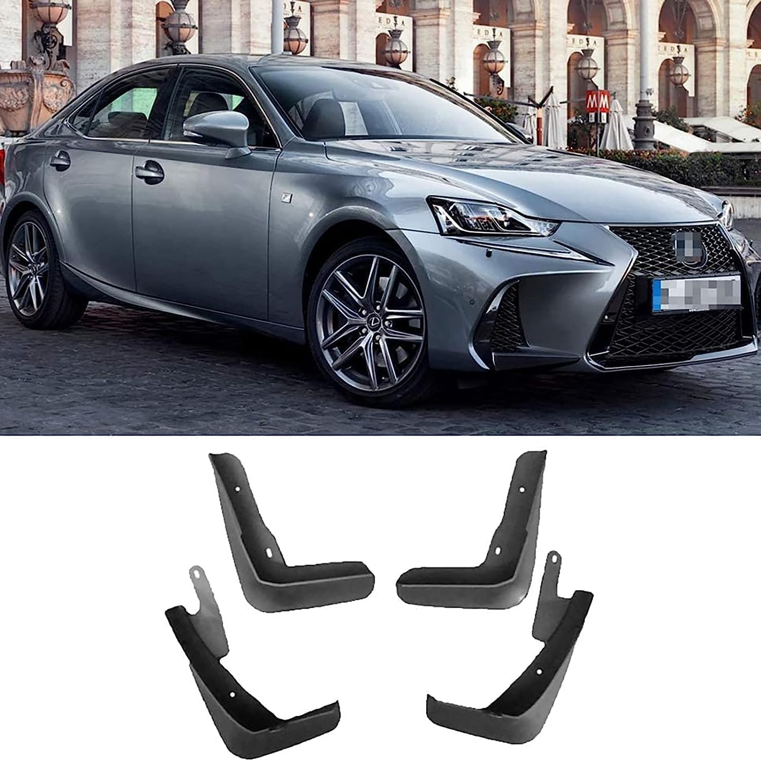 WEISLA 4 Pcs Car Mud Flaps for Lexus is IS200T IS250 IS350 IS300 IS300H XE30 2014-2019, Mud Flaps Splash Guards Dustproof Anti-collision Front Rear Car Mudflap