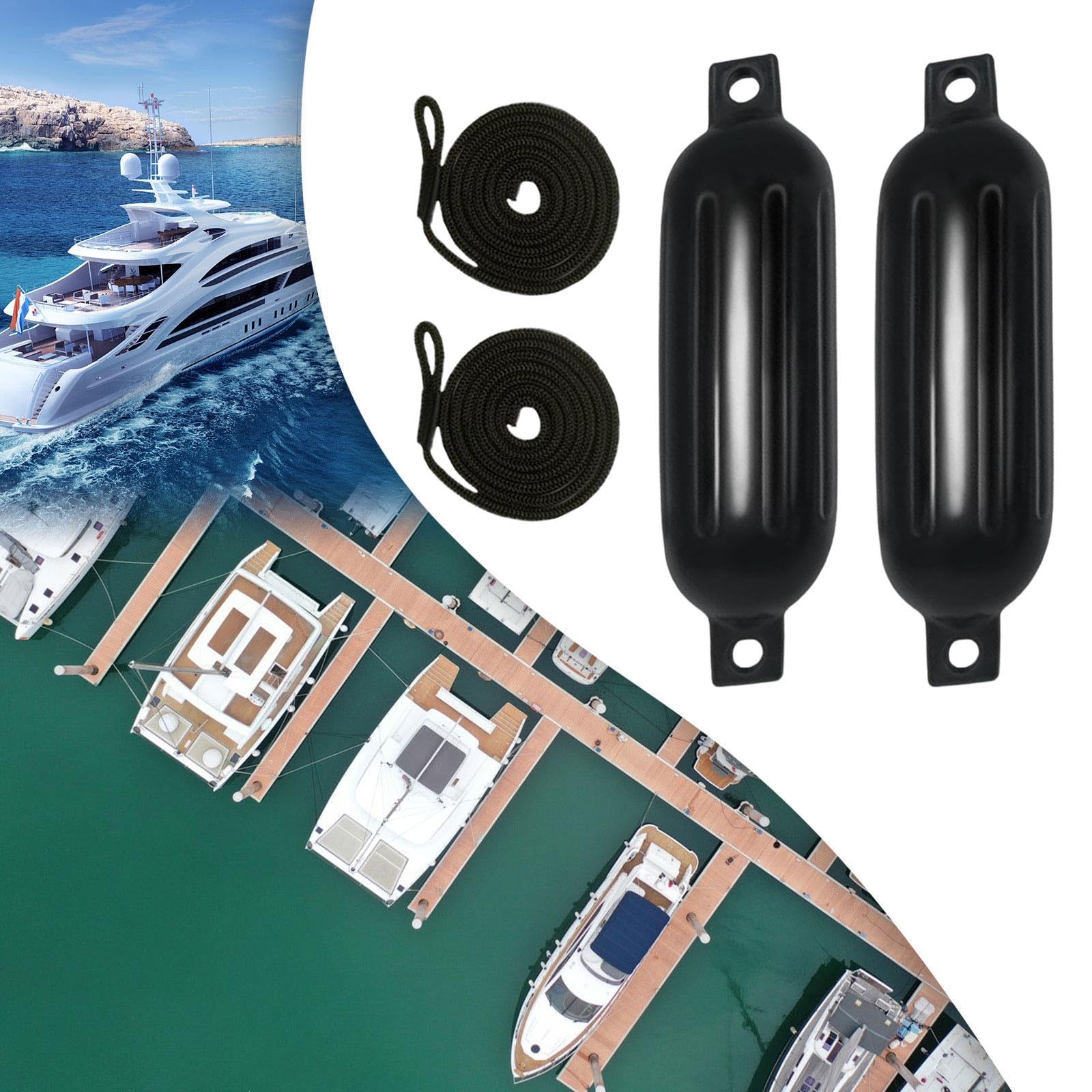 Parabordi per Barche da 2 Pezzi Paraurti per Barche Corde da 6 mm x 1,5 m Parabordi gonfiabili Anti-collisione Facili da installare per motoscafi