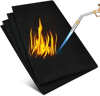 Flintronic Tapis de Protection Contre la Chaleur, Couverture de soudage Ignifuge, Matériau résistant à la Chaleur jusqu'à 1000°C,Tapis Ignifuge pour Gril, poêle, soudage, plombiers (60 * 45cm)