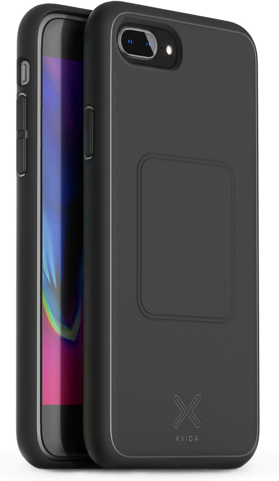 Magnetic Ultra Slim Protective iPhone 8 Plus Phone Case (Designed for XVIDA Magnetic Wireless Chargers) - Black