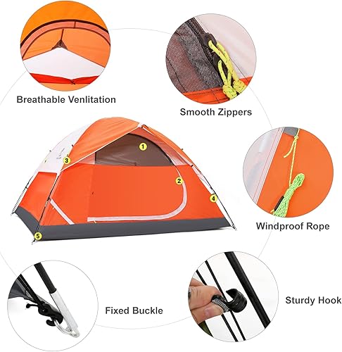 Miniatura 3 de CAMEL CROWN 46 Person Tent Waterproof Lightweight Portable Backpacking Tent for Outdoor Camping Hiking