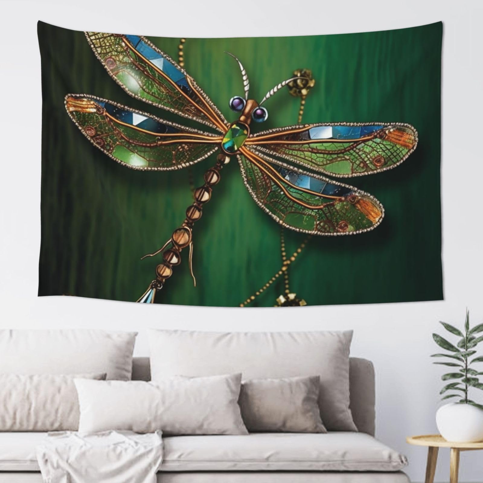 FodPand Jewel dragonfly Tapestry for Bedroom Aesthetic, Wall Hanging Tapestries Art Decor Backdrop Wall Tapestry for Dorm Living Room Funny Poster Party Banner Background 40" X 60"
