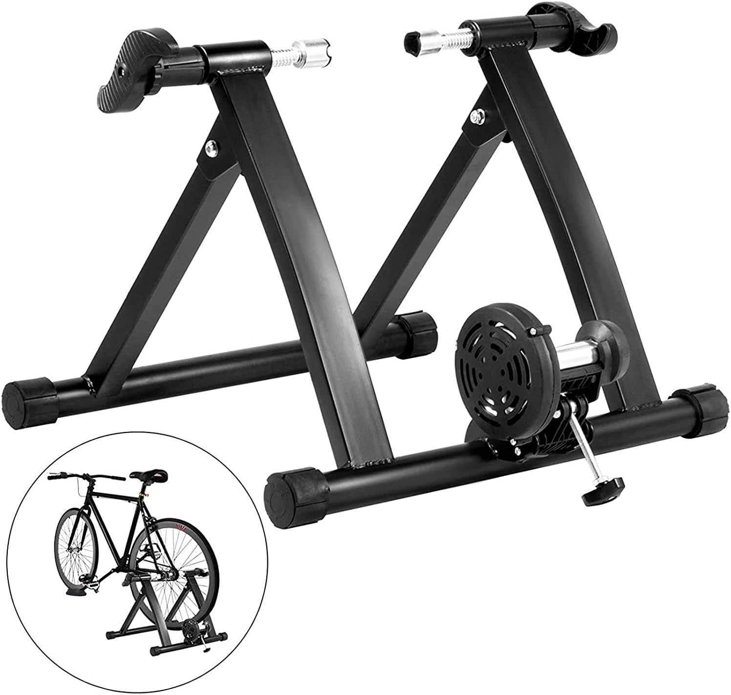 Indoor Fluid Turbo Bike Trainer,Bike Trainer Stand,Resistance Bicycle Trainer,Indoor Home Riding Training,Black