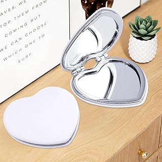 Espejo compacto en forma de corazón, espejo d...