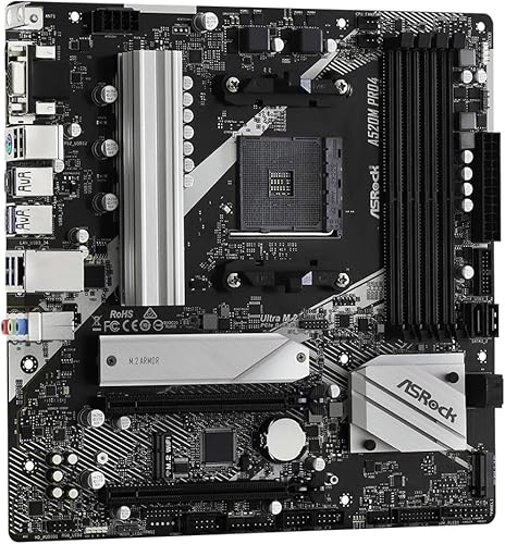 Miniatura 4 de ASRock A520M Pro4 AMD Ryzen serie 3000/4000 (Soket AM4) Compatible con chipset A520, placa base Micro ATX [producto de distribuidor autorizado