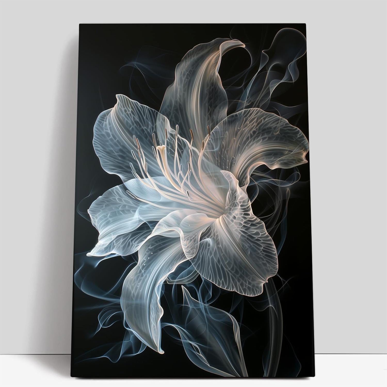 SNAZZIFYLO Lily Painting Wall Art Prints on Canvas, Aluminum Alloy Framed, with Durable Sturdy Backboard, 1-Inch Thickness, 12x18 Inches #3.Lily 18"L x 12"W