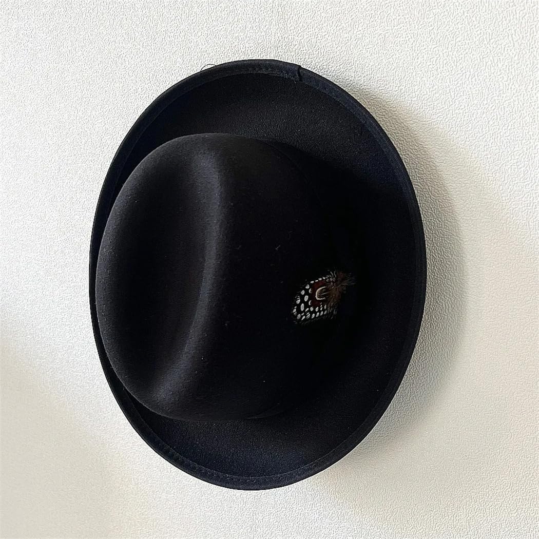 Cappelli Fedora in feltro di lana per uomini e donne per cappello da festa con orlo arrotolabile per gentiluomo chiesa Jazz cappello da festa