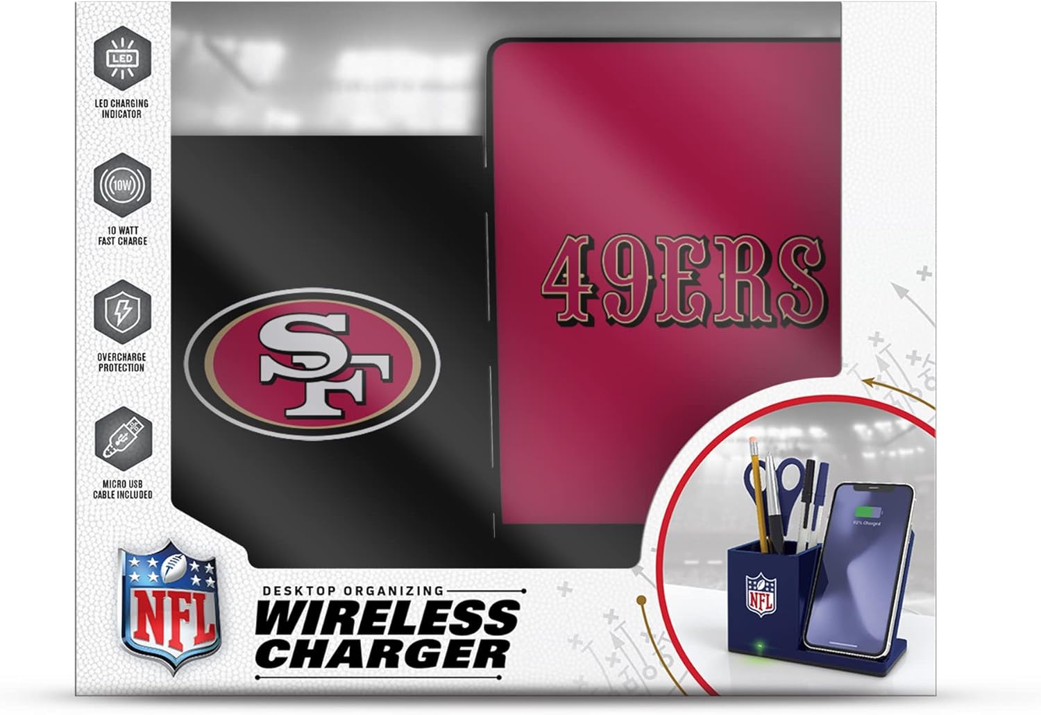 SOAR NFL Unisex Wireless Charging Stand and Desktop Organizer - Image 2