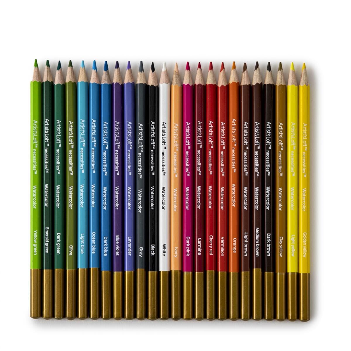 Artist's Loft Watercolor Pencils Fundamentals - Assorted Colored Pencils for Drawing, Coloring, and Sketching - 1 Pack