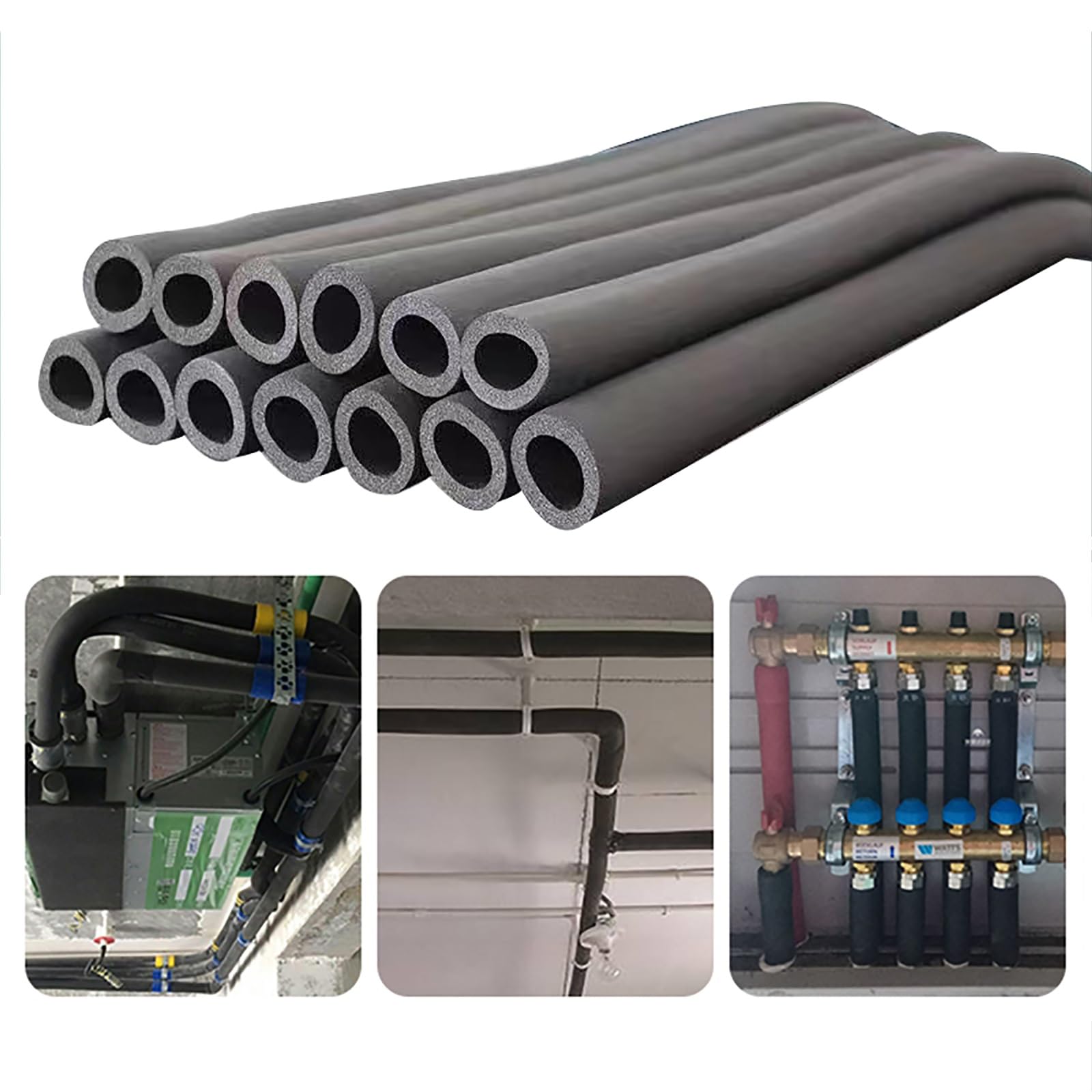Tubo de Espuma Aislante for tuberías, diámetro Interior 6-110 mm, Tubo de Espuma for Unidad de Aire Acondicionado, Tubo de Espuma for Mango, ignífugo/Impermeable(ID*TH-110mm*30mm)