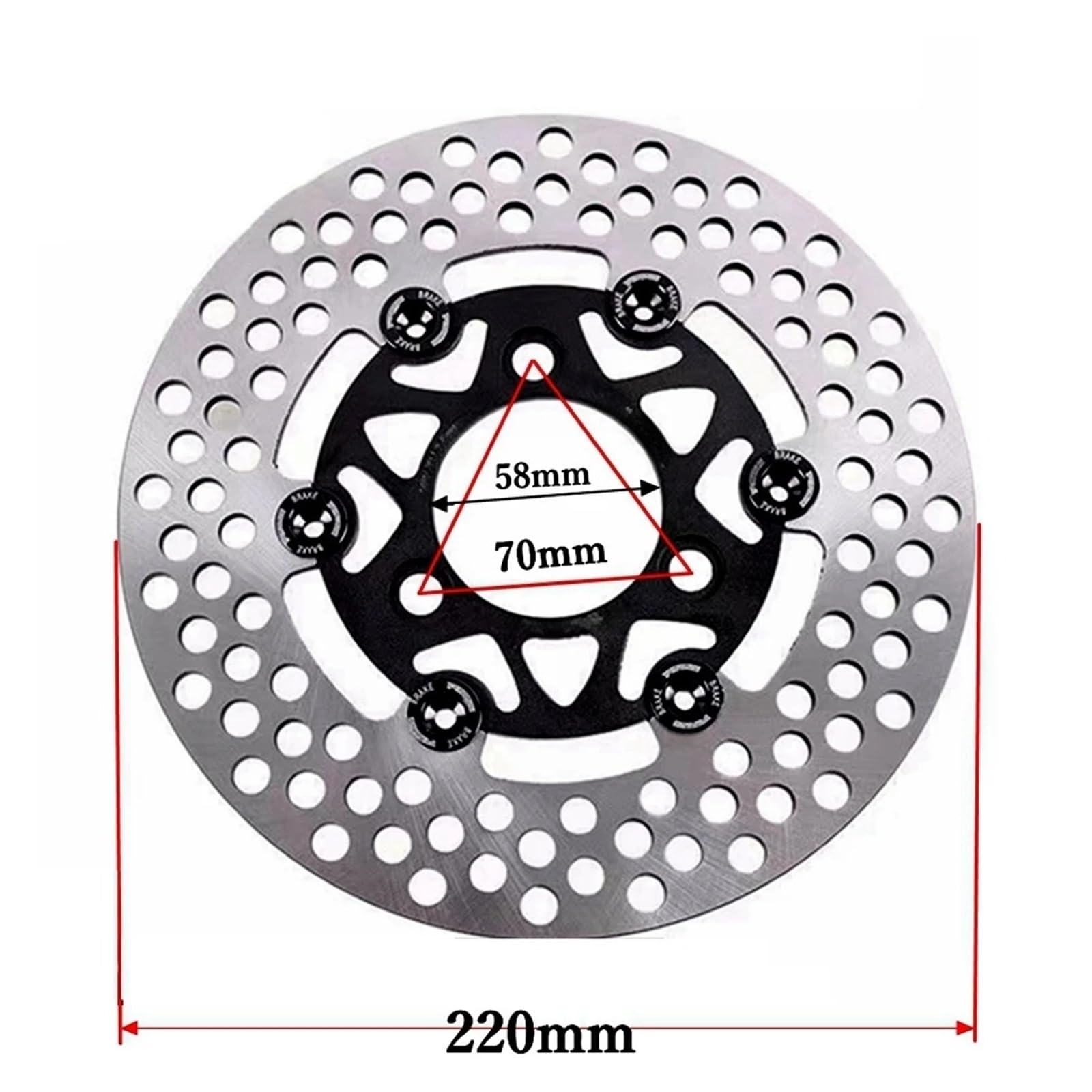 Disco freno flottante Disco Freno Anteriore Universale Per Scooter Moto 220mm-7.0 Flottante Per Aerox BWS FORCE RSZ JOG Per M3 Niu(220 Disc black-B)