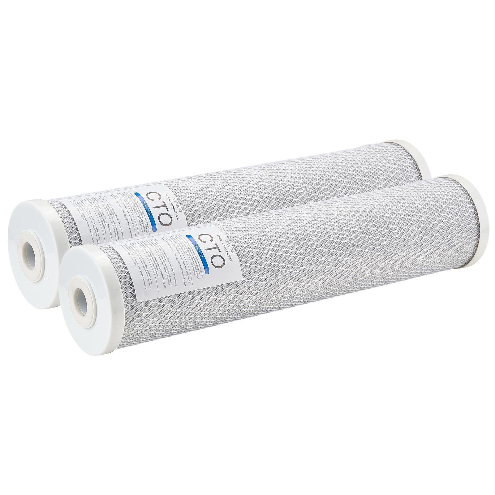 VEVOR 2 szt. wymienny wkład do filtra wody do całego domu, 115 x 507 mm blok węglowy CTO, filtr zamienny do 3-stopniowego systemu filtrowania wody, redukuje chlor oraz nieprzyjemny smak i zapach