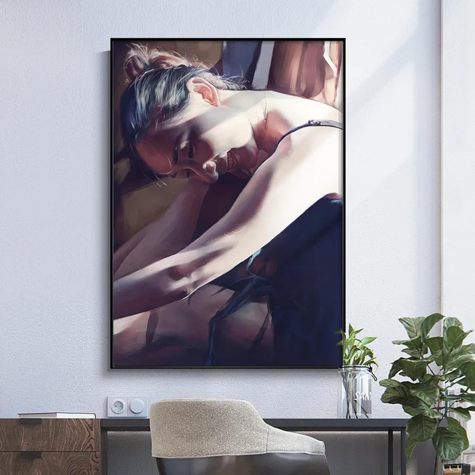 Peinture murale esthétique KEBIA de 35x50 cm sans cadre pour déco salon