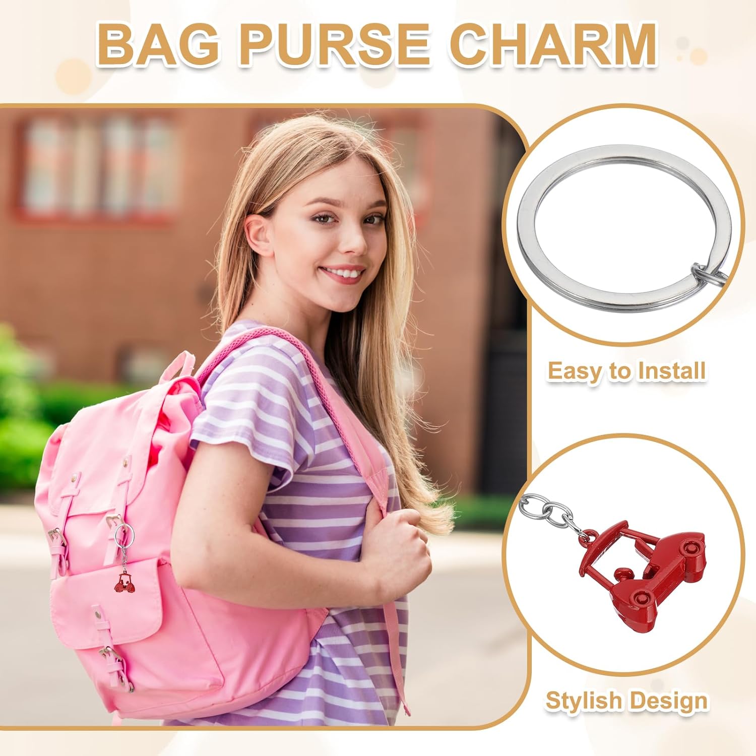 PATIKIL Golf Cart Keychain, Mini Cute Golf Key Chain Sport Pendant Key Ring Bag Backpack Decor - Image 3