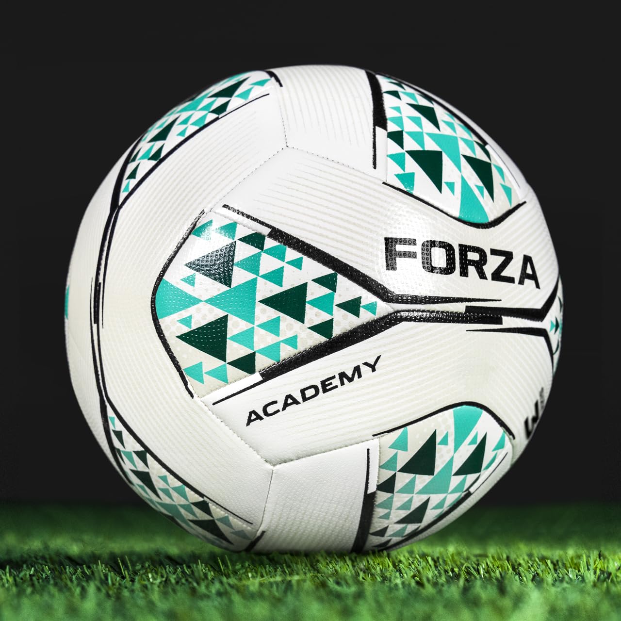 FORZA Academy Footballs – FIFA Certified, Durable Match & Training Balls, 6 Colour Options & Multipacks (White & Green Multi, Size 3 (Kids) - Pack of 3)