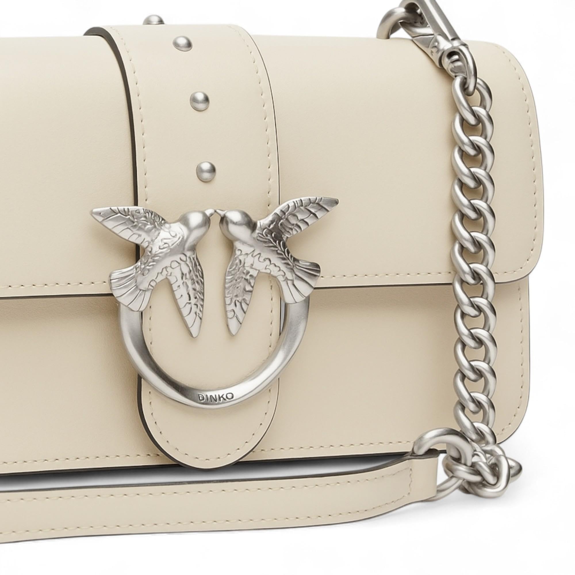 PINKO Love Mini shoulder bag, white and silver