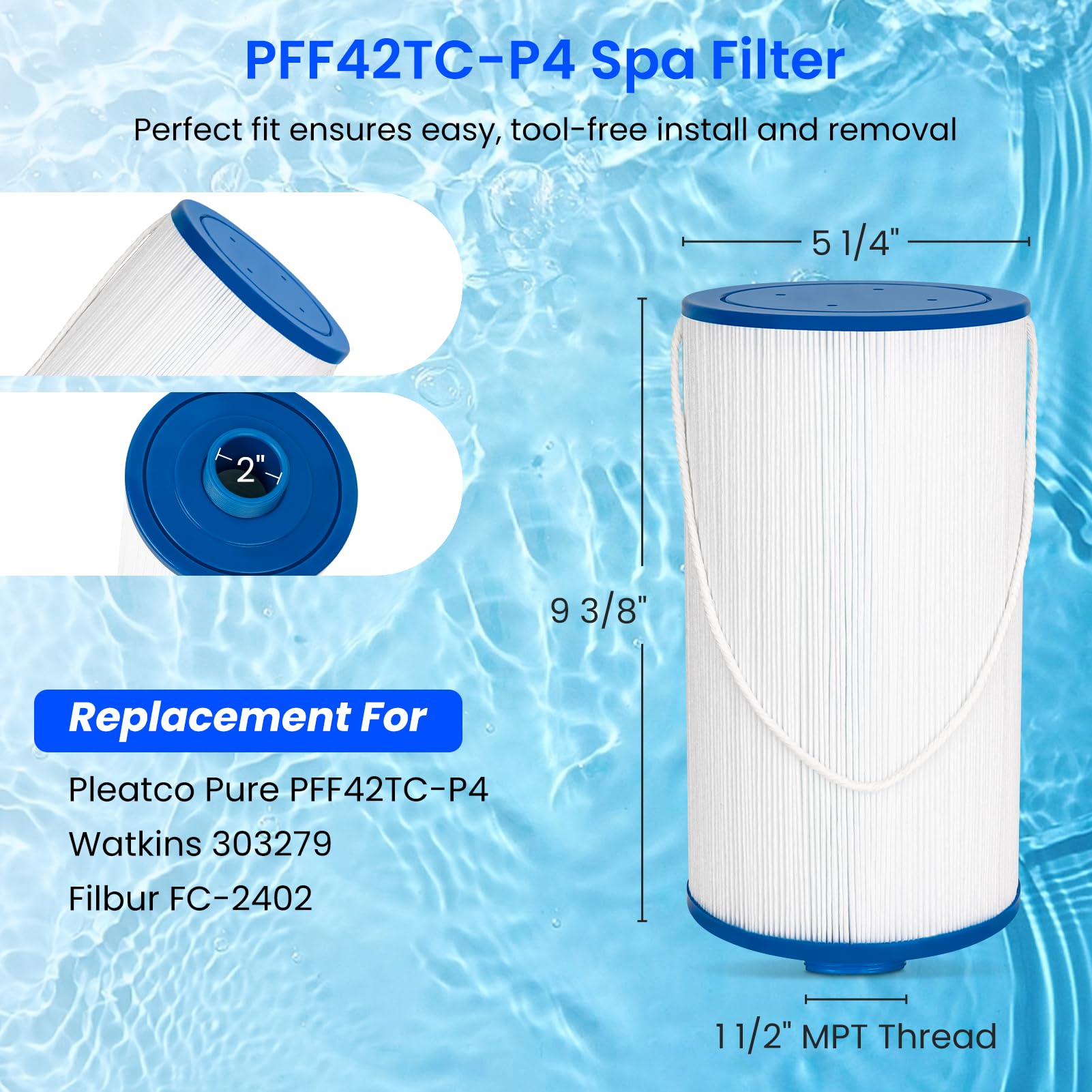Future Way Whirlpool-Filter Ersatz Für Lifesmart & Mehr - 42 M², 2 Stück