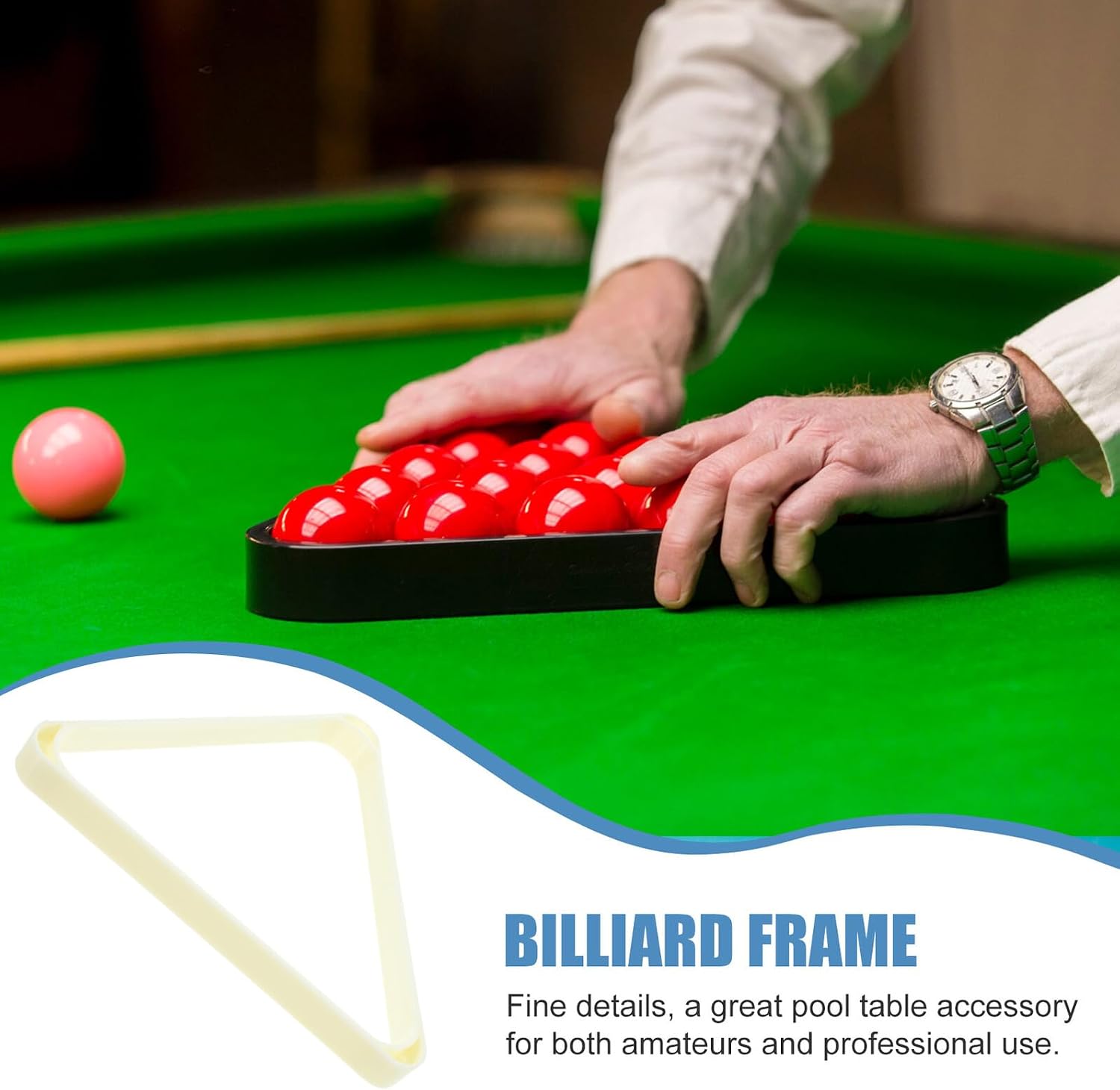 Kisangel Billiard Ball Rack Pool Table Accessory Triangle Snooker Ball Holder Triangle Rack