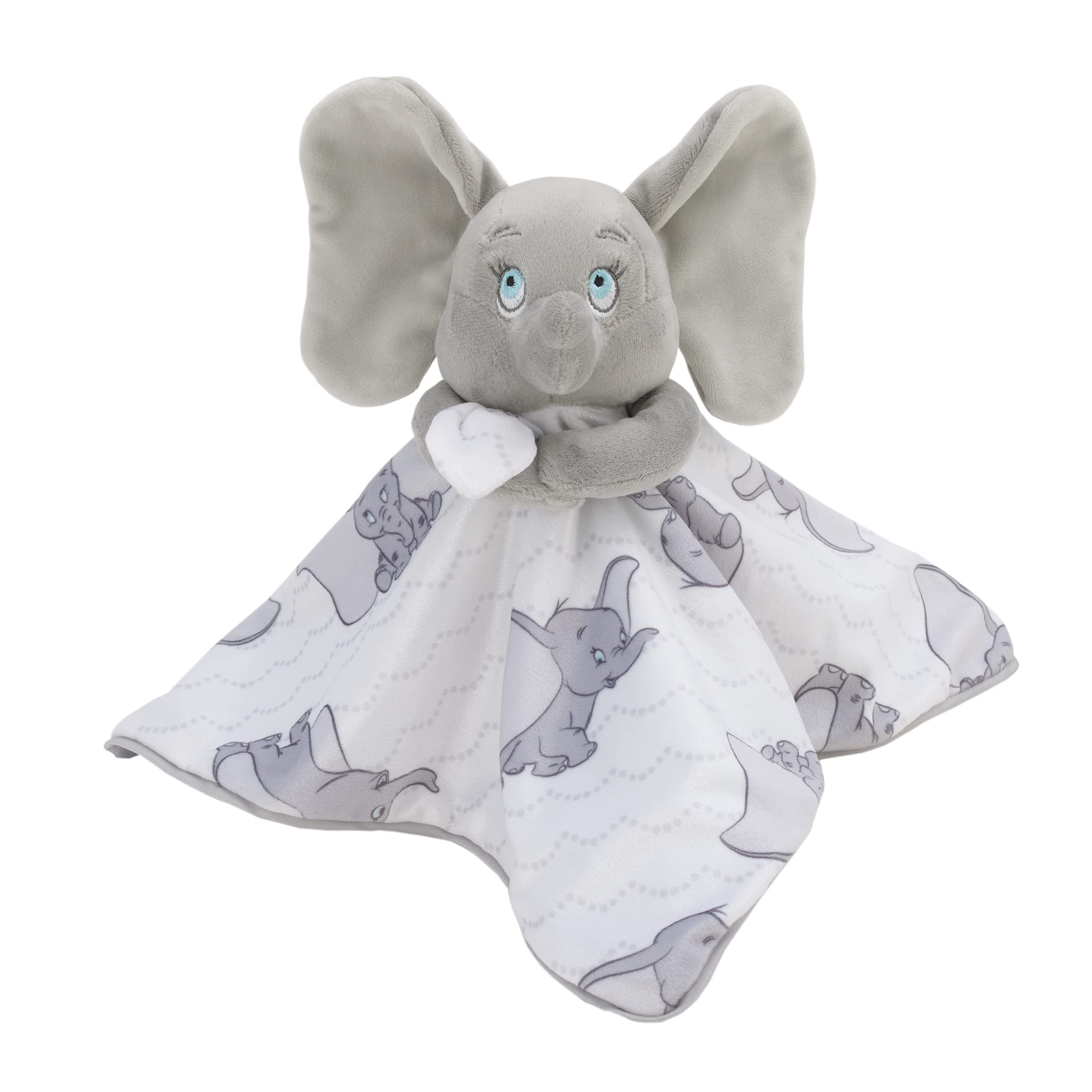 Disney Dumbo Lovey - Manta de seguridad blanca y gris