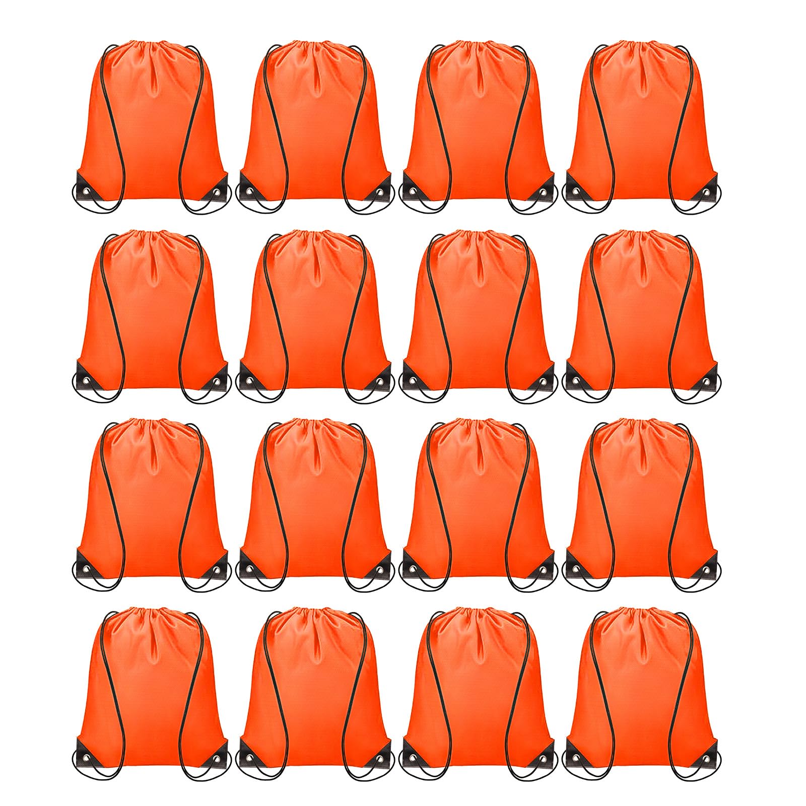 Muiltvoe 16pcs Drawstring Bags Draw String Backpack Bulk Polyester Sport Draw String Bag Gym Sack Cinch Tote String Backpack for Gym Party Sport Trip Swimming Beach, Yellow