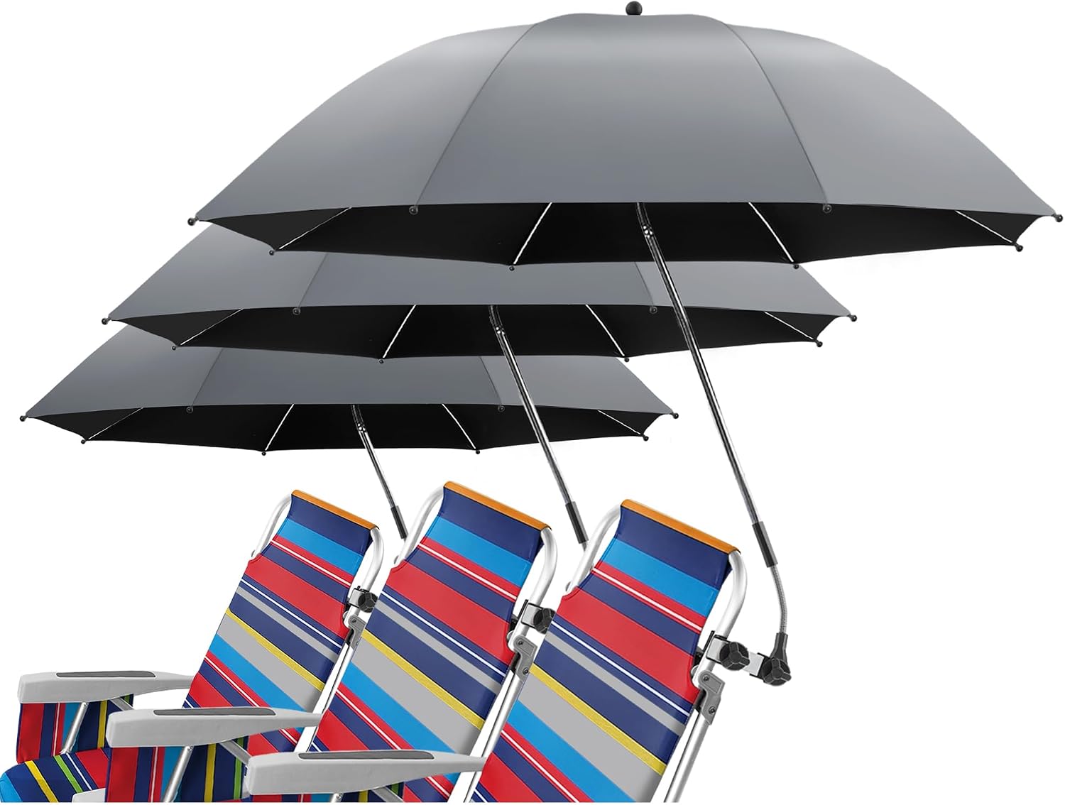 Beach Umbrella, 360 ° Chair Umbrella with Clamp, UPF50+ Shade for Beach, Sand, Patio, Yard (Not Includ Chair)